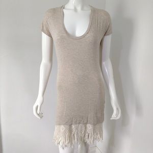Dolan Taupe and Cream T-Shirt Tunic Dress